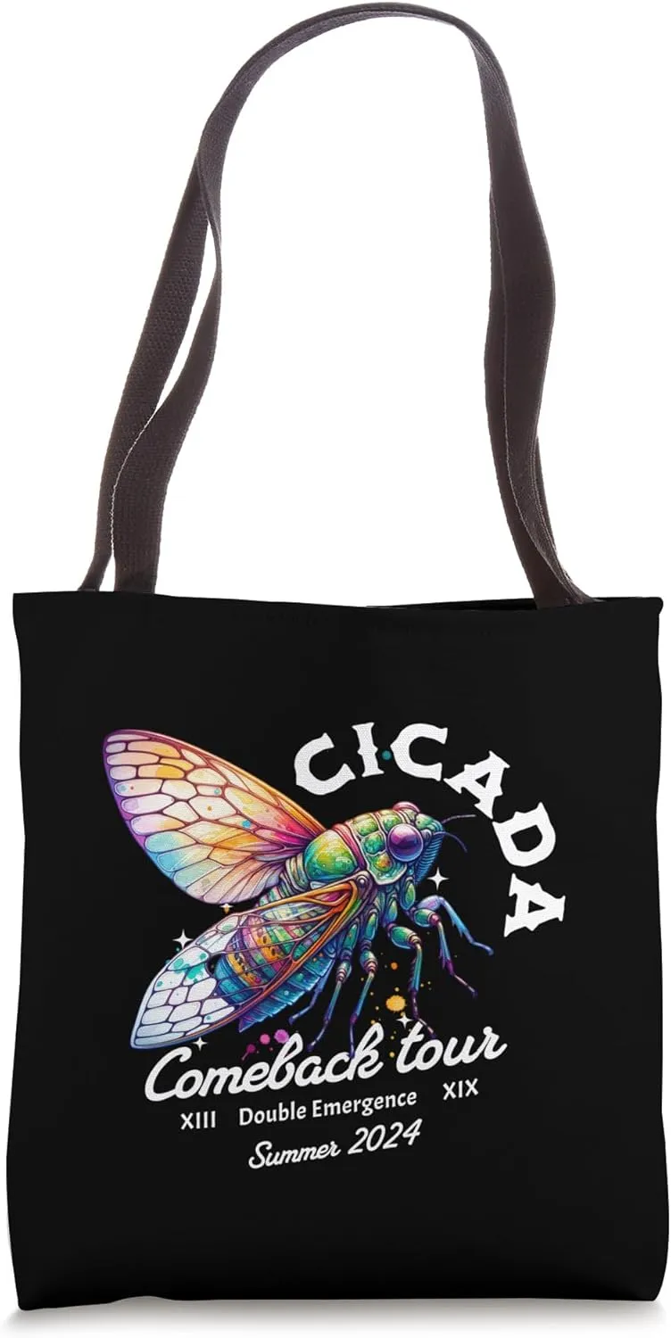Cicada Comeback Tour Summer 2024 Double Emergence Tee Tote Bag