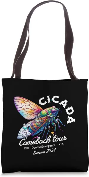 Cicada Comeback Tour Summer 2024 Double Emergence Tee Tote Bag