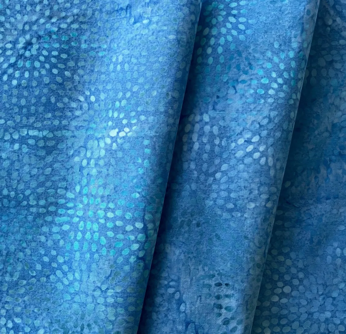 Circular Mosaic Cornflower Blue Cotton Batik (Made in Indonesia)