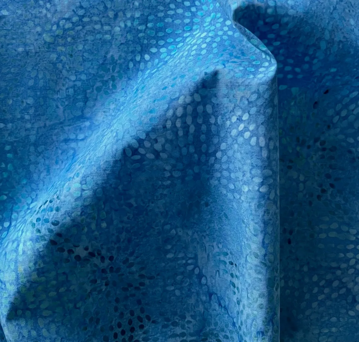 Circular Mosaic Cornflower Blue Cotton Batik (Made in Indonesia)