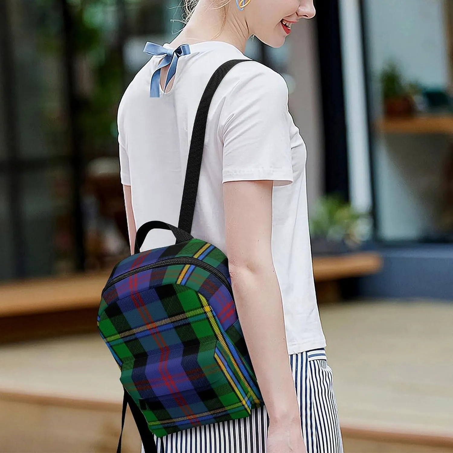 Clan Malcolm Tartan Large Capacity All Print Casual Women's Waterproof Backpack