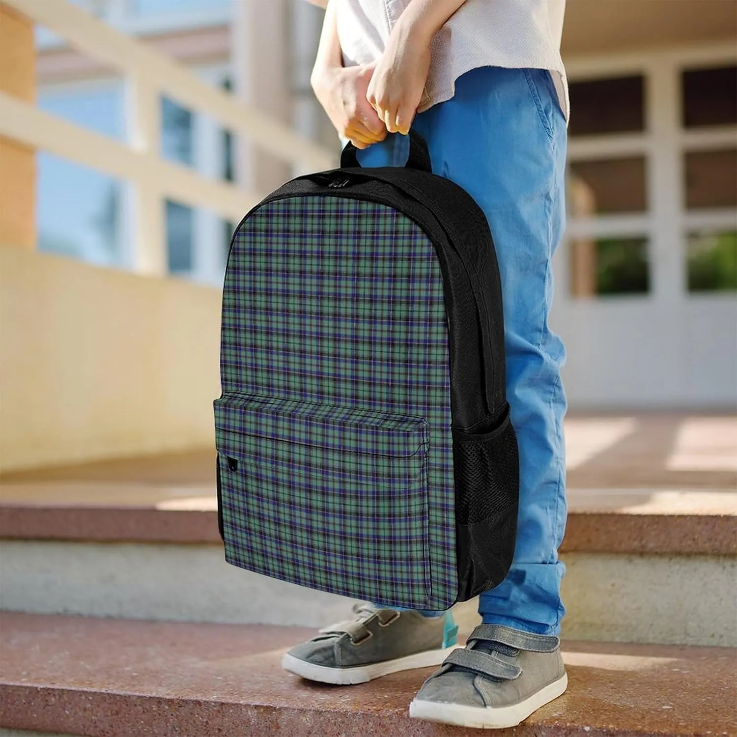 Clan Stevenson Tartan Large Capacity Fully Printed Backpack with Pockets Unisex