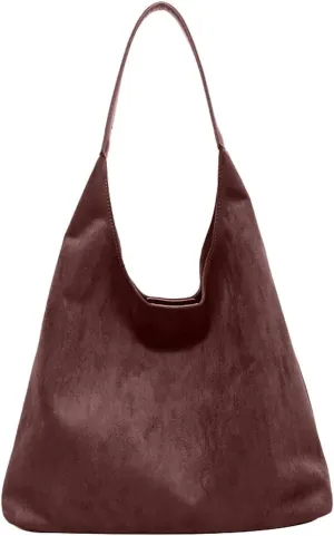 Classic Flock Tote Bag for Women Suede Durable Handbag Fashion Soft Large Space Capacity Shoulder Bags