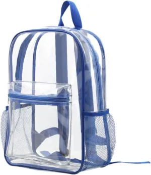 Clear Backpack Duty PVC Transparent Backpacks with Reinforced Strap Stitches & Large Capacity. (COLOR2,Large)