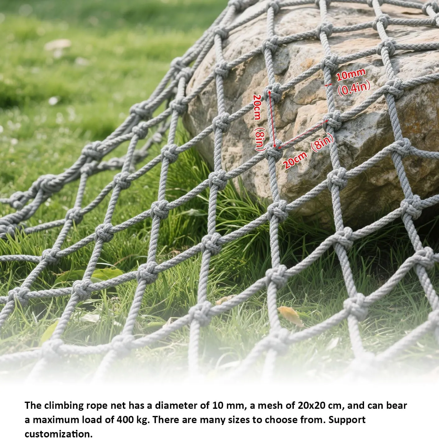 Climbing Net - Climbing Cargo Net for Outdoor, Backyard Playground Climbing Frame Net, Durable Polyamide Rope Ladder for Balcony Railing Protection, Military Style Obstacle Course.,1.5m*1m