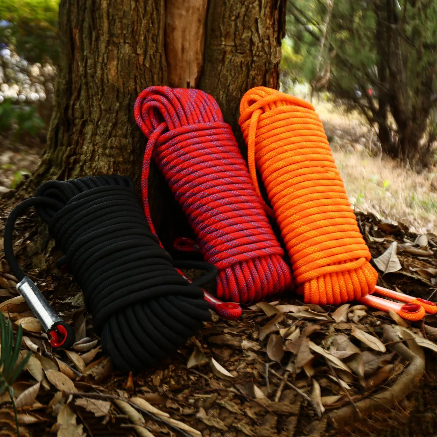 Climbing Rope 10mm 246Ft (75m) Static Climbing Rope Outdoor Rock Climbing Rope Braided Polyester Static Rock Climbing Rope High Strength Outdoor Rope for Rappelling Rescue Rope Black