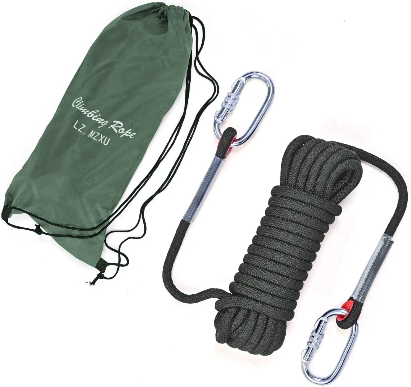 Climbing Rope, 12 mm Static Climbing Rope, 32FT(10M) 65FT(20M) 100FT(30M) 164FT(50M) Outdoor Rock Climbing Rope, Escape Rope, Rappelling Rope, Fire Rescue Parachute Rope
