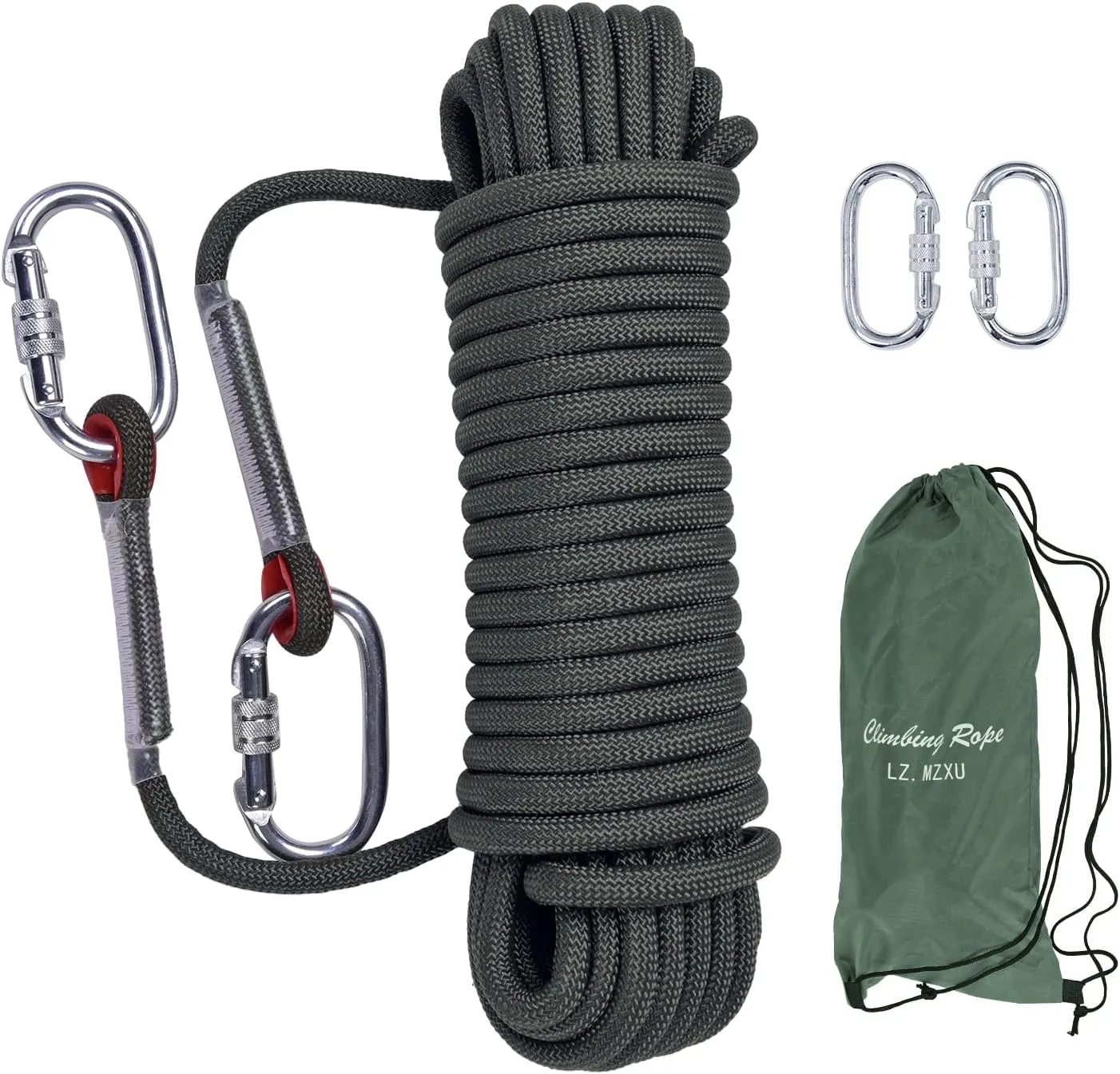 Climbing Rope, 12 mm Static Climbing Rope, 32FT(10M) 65FT(20M) 100FT(30M) 164FT(50M) Outdoor Rock Climbing Rope, Escape Rope, Rappelling Rope, Fire Rescue Parachute Rope