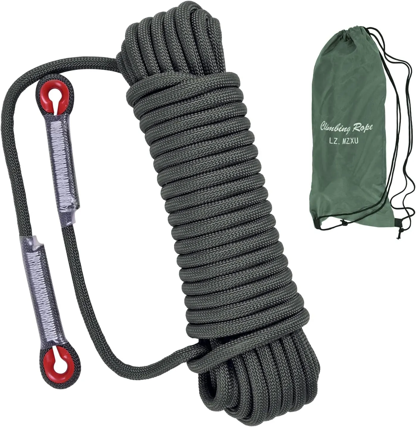 Climbing Rope, 12 mm Static Climbing Rope, 32FT(10M) 65FT(20M) 100FT(30M) 164FT(50M) Outdoor Rock Climbing Rope, Escape Rope, Rappelling Rope, Fire Rescue Parachute Rope