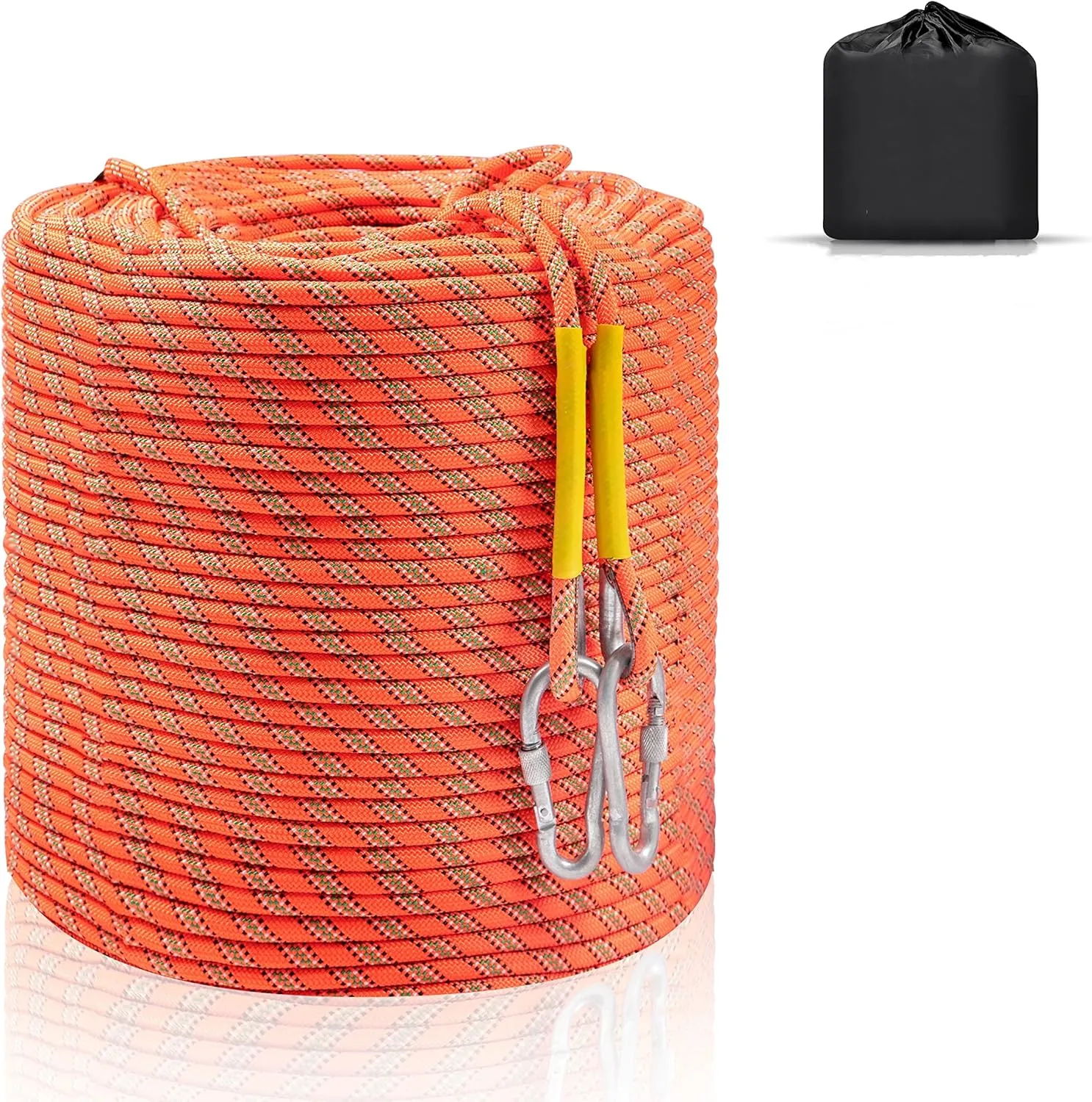 Climbing Rope, Dynamic Rock Climbing Rope, Braided Polyester Arborist Rigging Rope, Escape Equipment in 32ft/64ft/96ft/160ft/230ft/500ft/985ft with Carry Bag