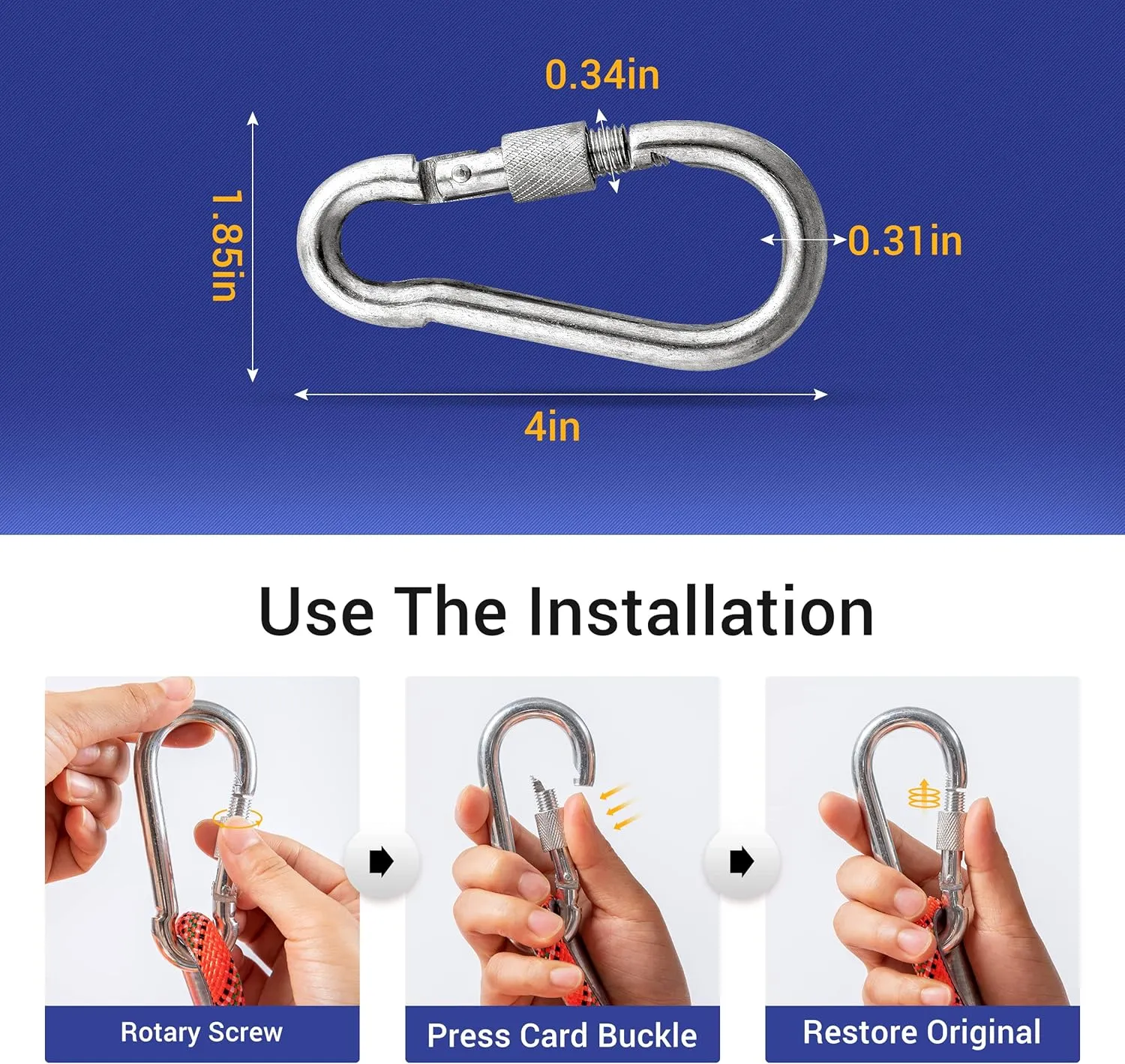Climbing Rope, Dynamic Rock Climbing Rope, Braided Polyester Arborist Rigging Rope, Escape Equipment in 32ft/64ft/96ft/160ft/230ft/500ft/985ft with Carry Bag