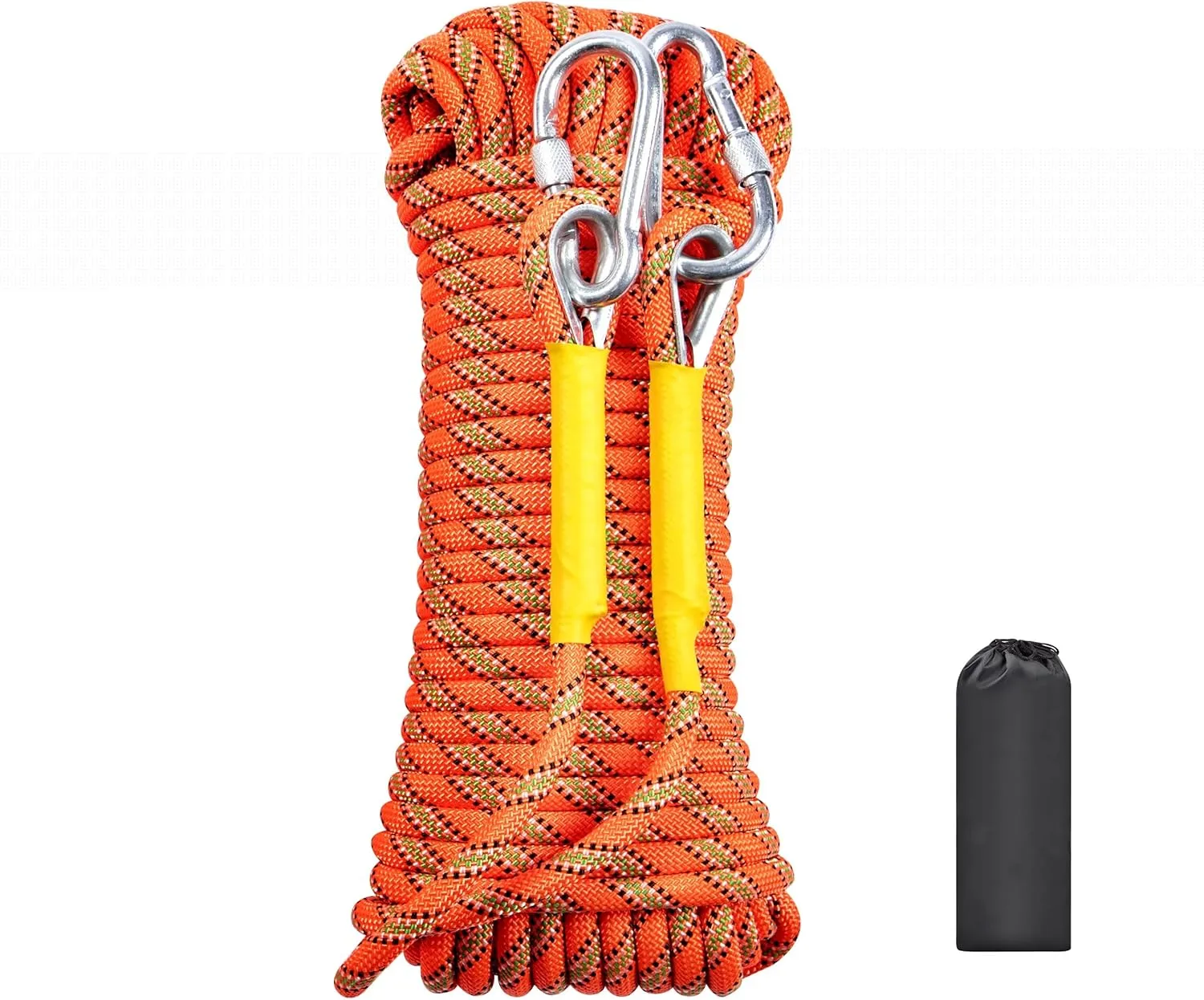 Climbing Rope, Dynamic Rock Climbing Rope, Braided Polyester Arborist Rigging Rope, Escape Equipment in 32ft/64ft/96ft/160ft/230ft/500ft/985ft with Carry Bag