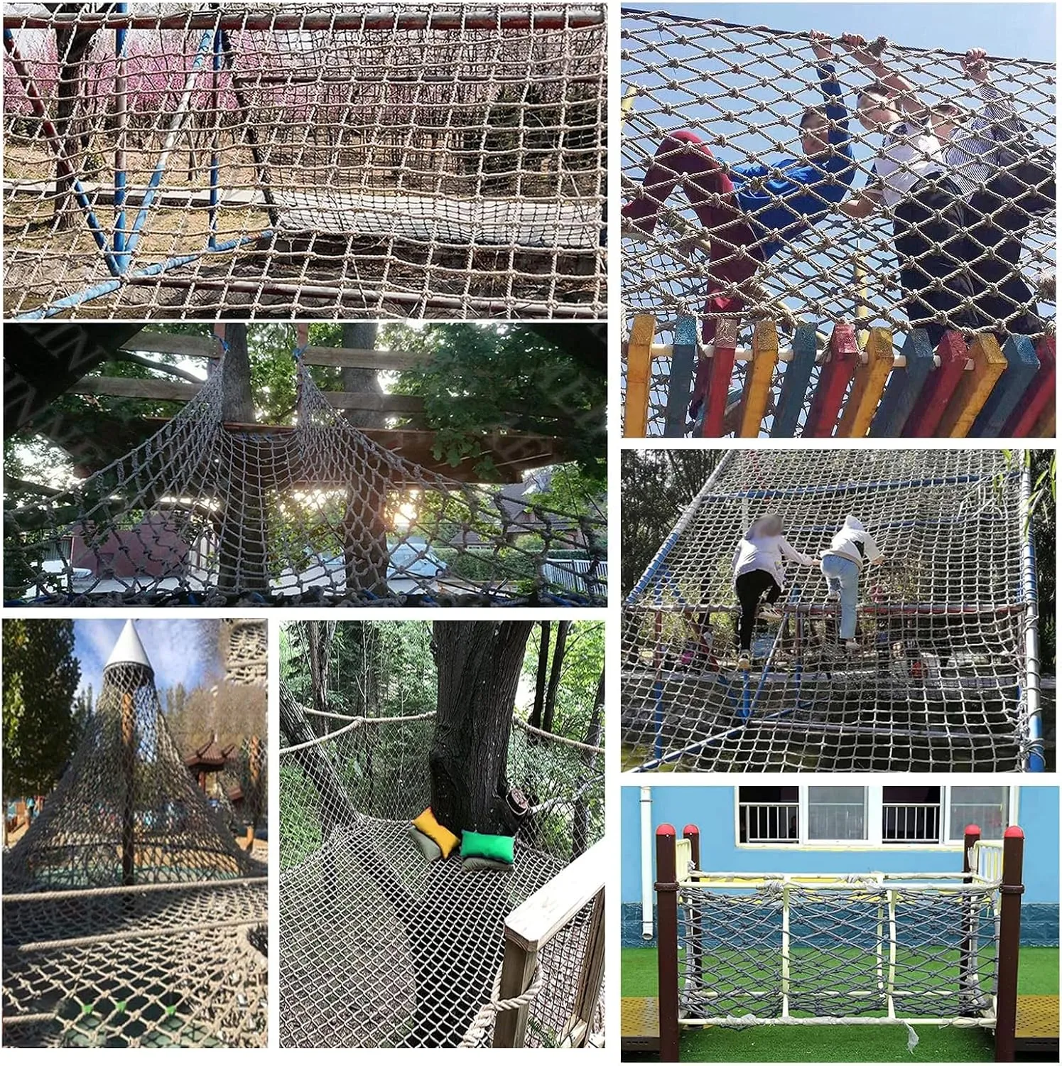 Climbing Rope Net for Kids Safety Protective Net Heavy Duty Rope Cargo Net Outdoor Playground Climbing Net Railing Net Decor,13.1 * 16.4ft