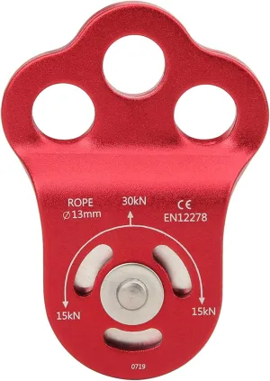 Climbing Single Pulley, Three Hole Pulley 7075 Aviation Aluminum Climbing Bearing Single Pulley, for Outdoor Mountain Climbing, for Prompt Drop