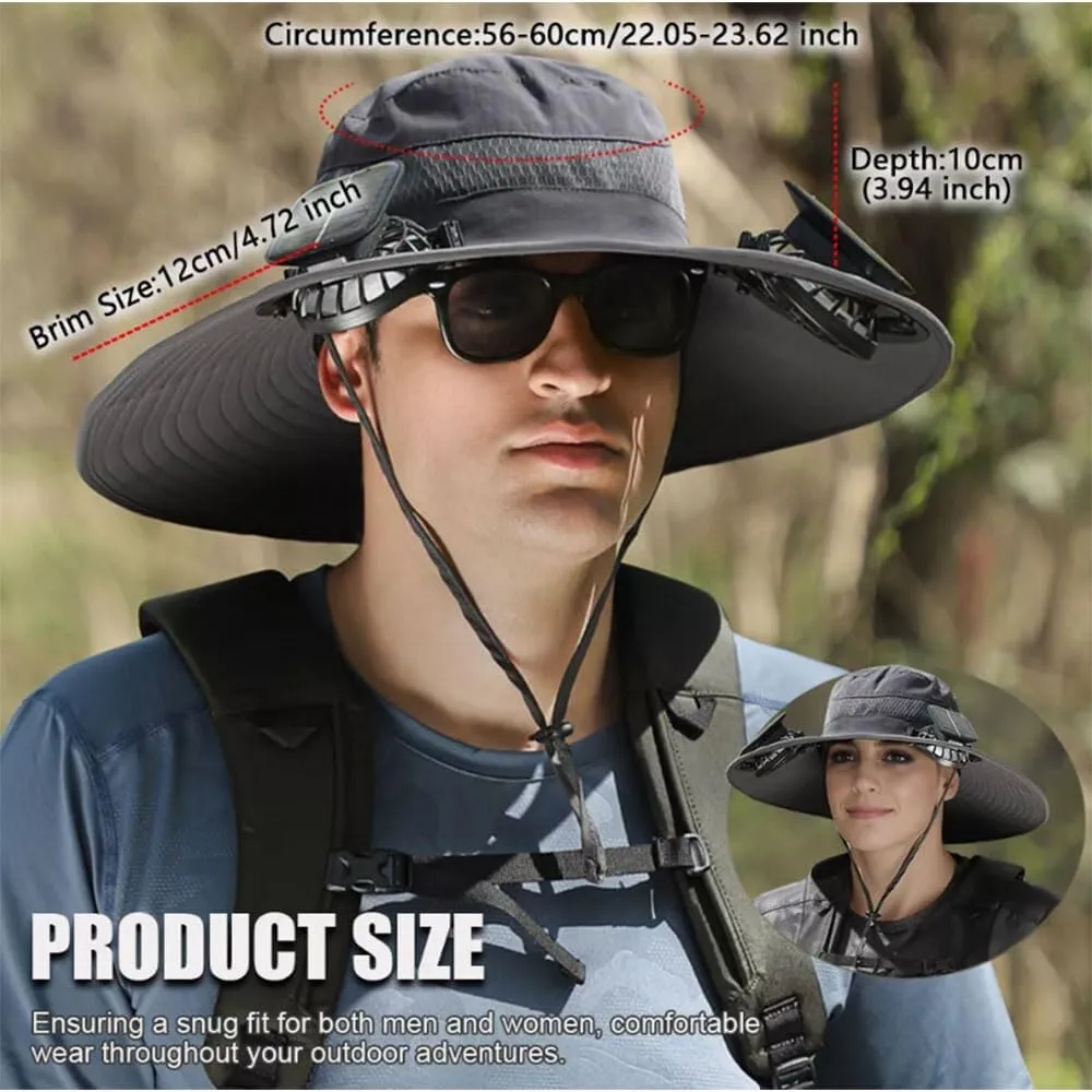 Colitt - Fishing Hat with Built in Fan,2025 New Outdoor Fishing for Man Woman, Hat-Solar USB Charging with 2 Fans