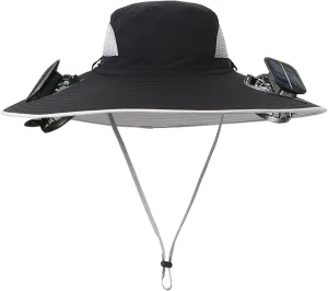 Colitt Fishing Hat with Fans, 2025 New Ultralight Solar Fan Sun Hat, Wide Brim Solar Fan Hat Outdoor Fishing UPF 50 