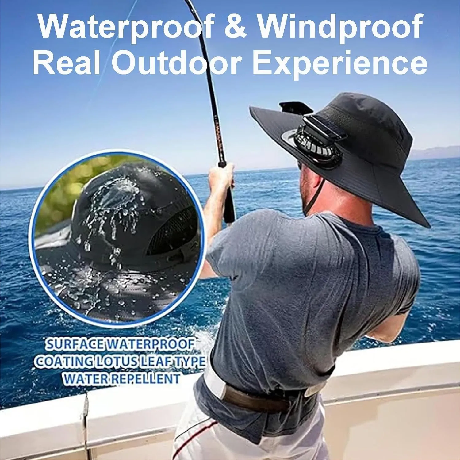 Colitt Fishing Hat with Fans, 2025 New Ultralight Solar Fan Sun Hat, Wide Brim Solar Fan Hat Outdoor Fishing UPF 50 