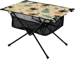 Colourful Graffiti Pineapple Pattern Portable Camping Table,Outdoor Folding Table,Beach Table,Suitable for Camping,Hiking,Picnic