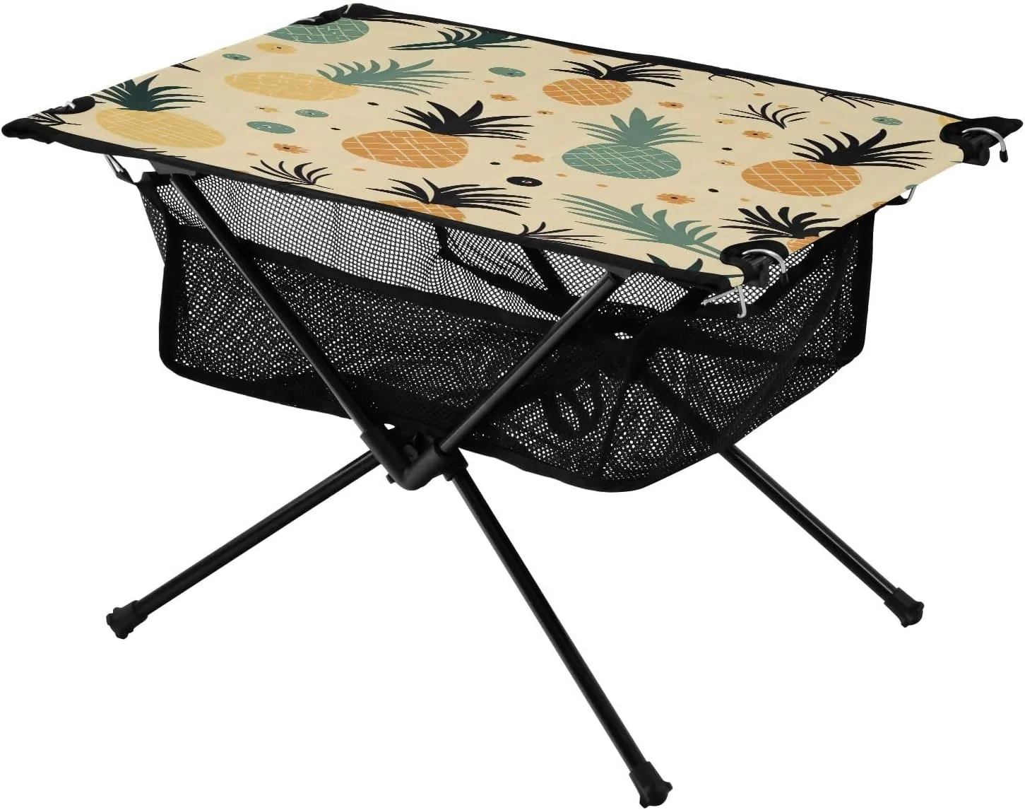 Colourful Graffiti Pineapple Pattern Portable Camping Table,Outdoor Folding Table,Beach Table,Suitable for Camping,Hiking,Picnic