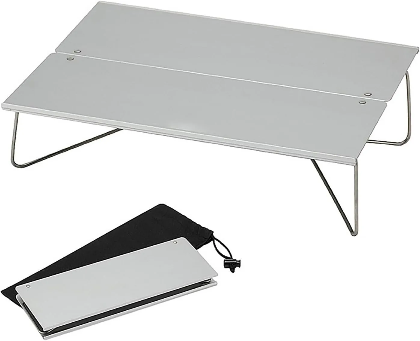 Compact Solo Folding Camp Table - Portable Aluminum Mini Beach Table with Carrying Bag - Foldable Lightweight Camping Side Table for Outdoor Camping, Hiking(11.8"X8.2"X2.9")(A)