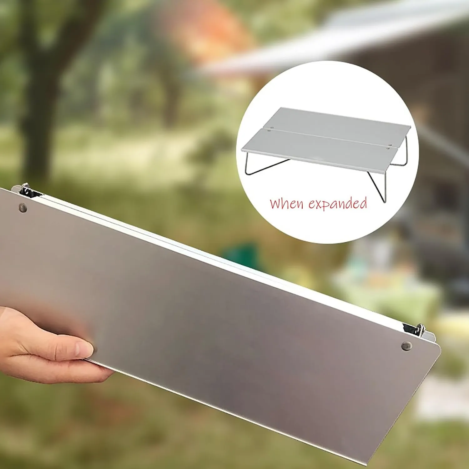 Compact Solo Folding Camp Table - Portable Aluminum Mini Beach Table with Carrying Bag - Foldable Lightweight Camping Side Table for Outdoor Camping, Hiking(11.8"X8.2"X2.9")(A)