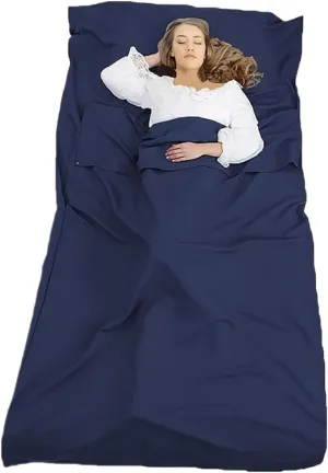 Compact Travel Sleeping Bag Liner Portable Sleeping Sack Outdoor Camping Hotel Travel Single Double Sheet for Adventure Hiking
