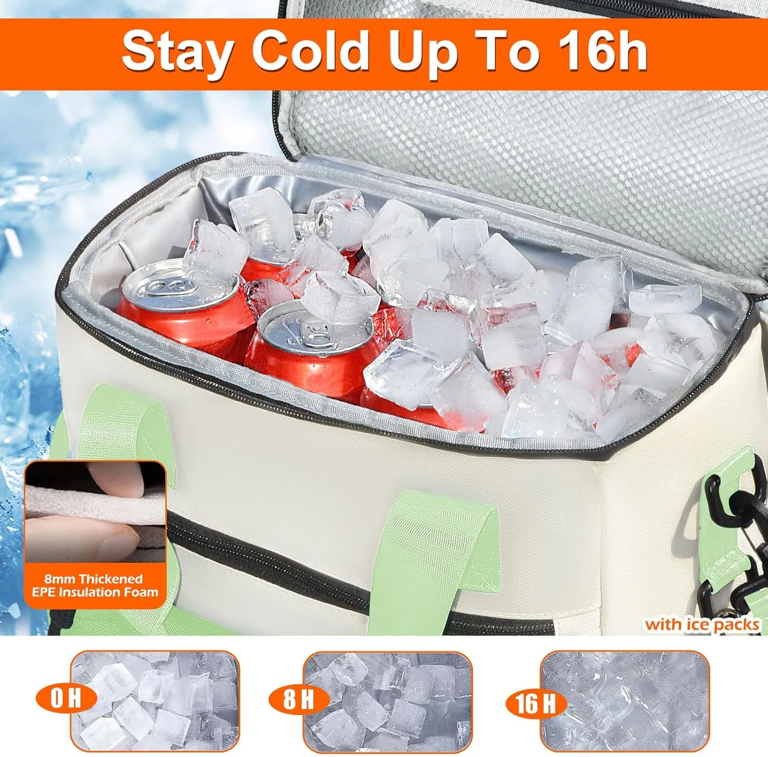Cooler Backpack, 36 Cans Insulated & Leak Proof Backpack Cooler for Women, Stylish & Portable & Waterproof Cooler Bag, Soft Ice Chest Lunch Box for Beach Picnic Outdoor Travel Work