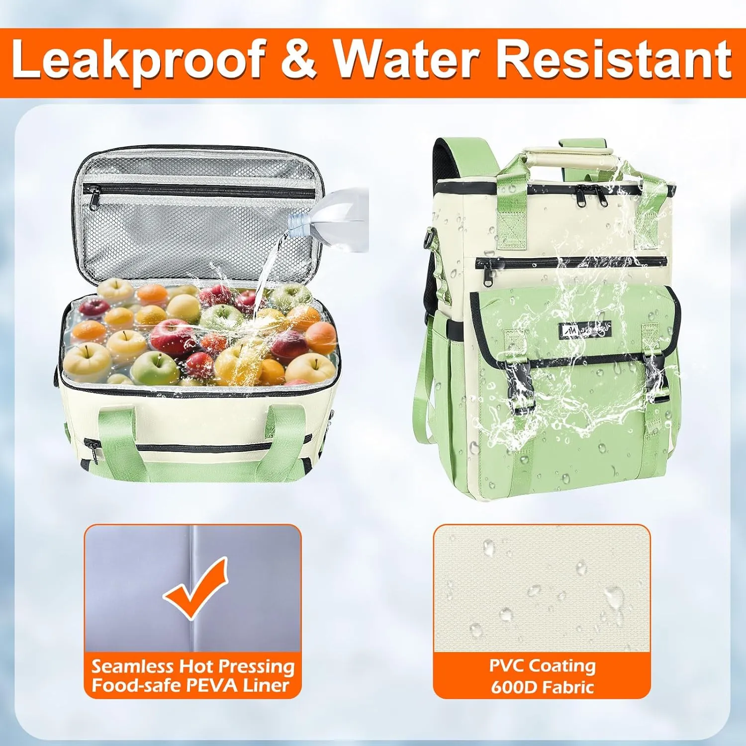 Cooler Backpack, 36 Cans Insulated & Leak Proof Backpack Cooler for Women, Stylish & Portable & Waterproof Cooler Bag, Soft Ice Chest Lunch Box for Beach Picnic Outdoor Travel Work