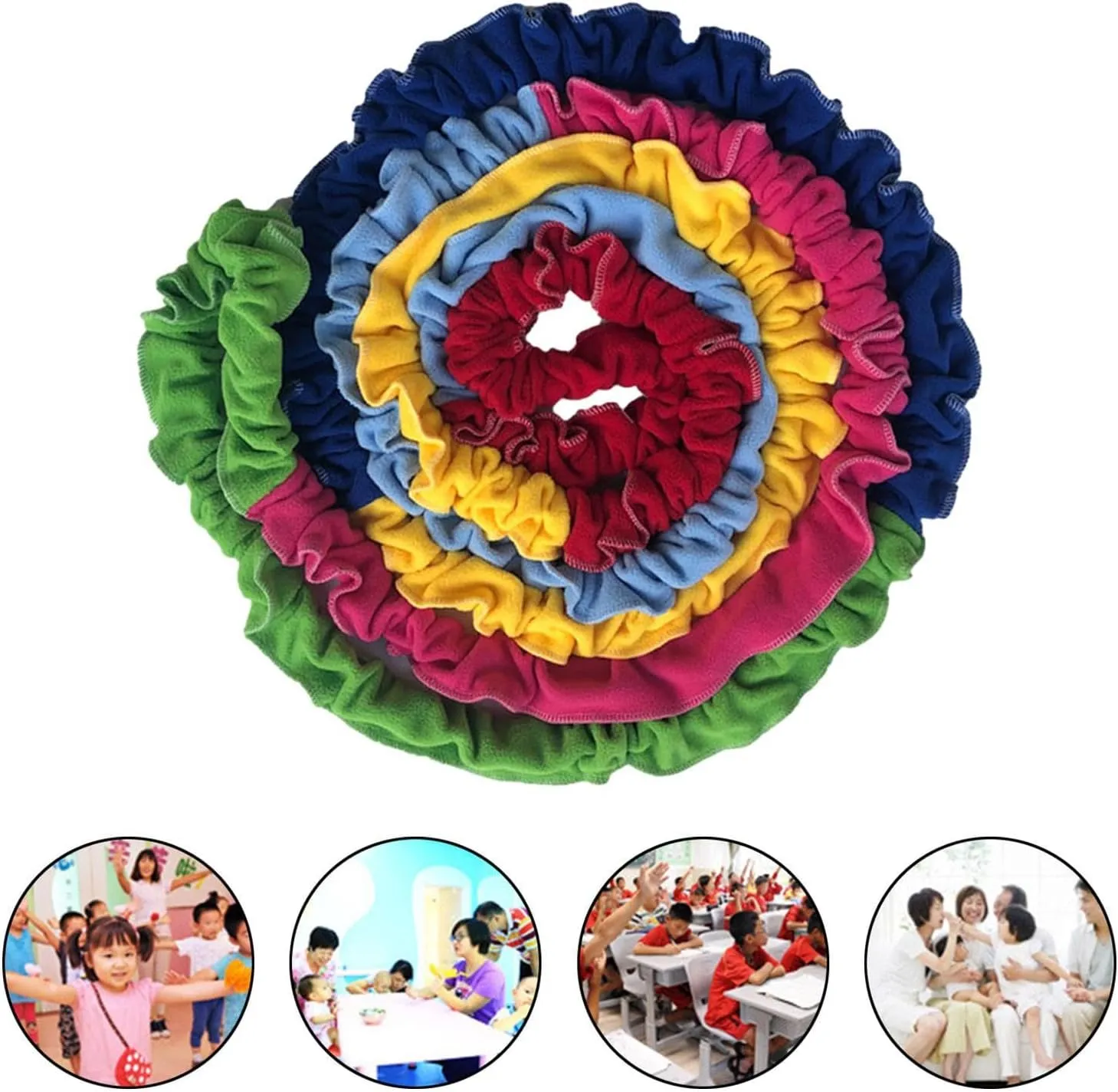 Cooperative Stretch Band Integrations Dynamic Movement Prop Colorful Elastic Tug Rope for Group Activities Garden Playground