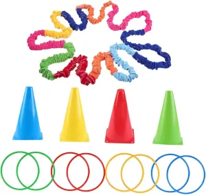 Cooperative Stretch Rope Resistance Band Dynamic Movement Exercise for Teamwork Play, for 4 Persons