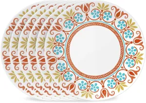 Corelle Vitrelle 10.25" Dinner Plates Set, Triple Layer Glass and Chip Resistant, Lightweight Round Plates, 8-Piece Terracotta Dreams