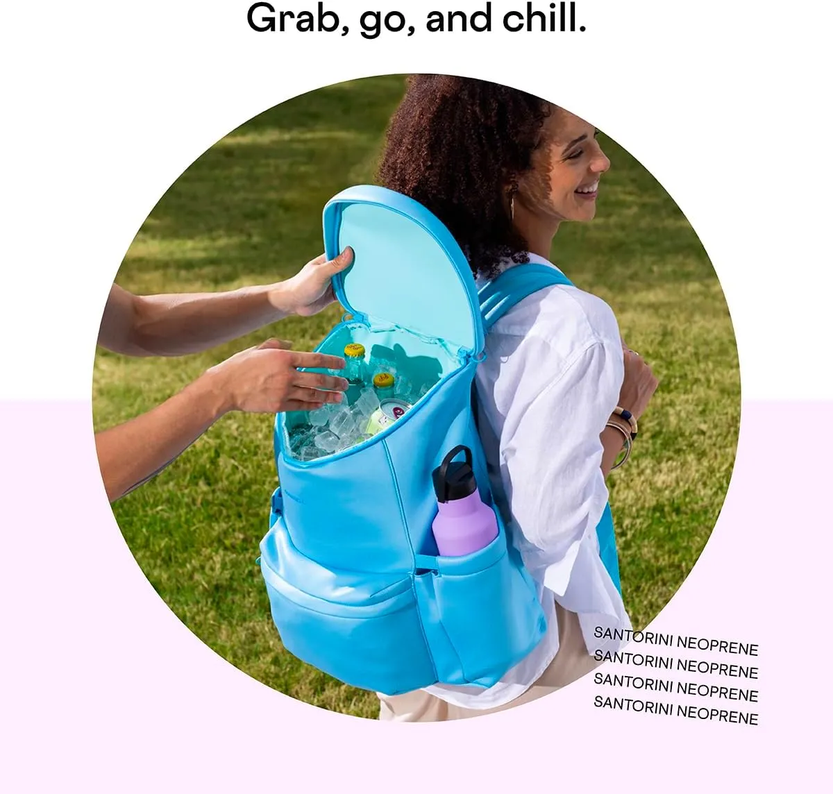 Corkcicle Lotus Backpack Cooler Bag,15.5”x17”–Keep Cool All Day with Portable Backpack Cooler–Side Pockets & Food Safe