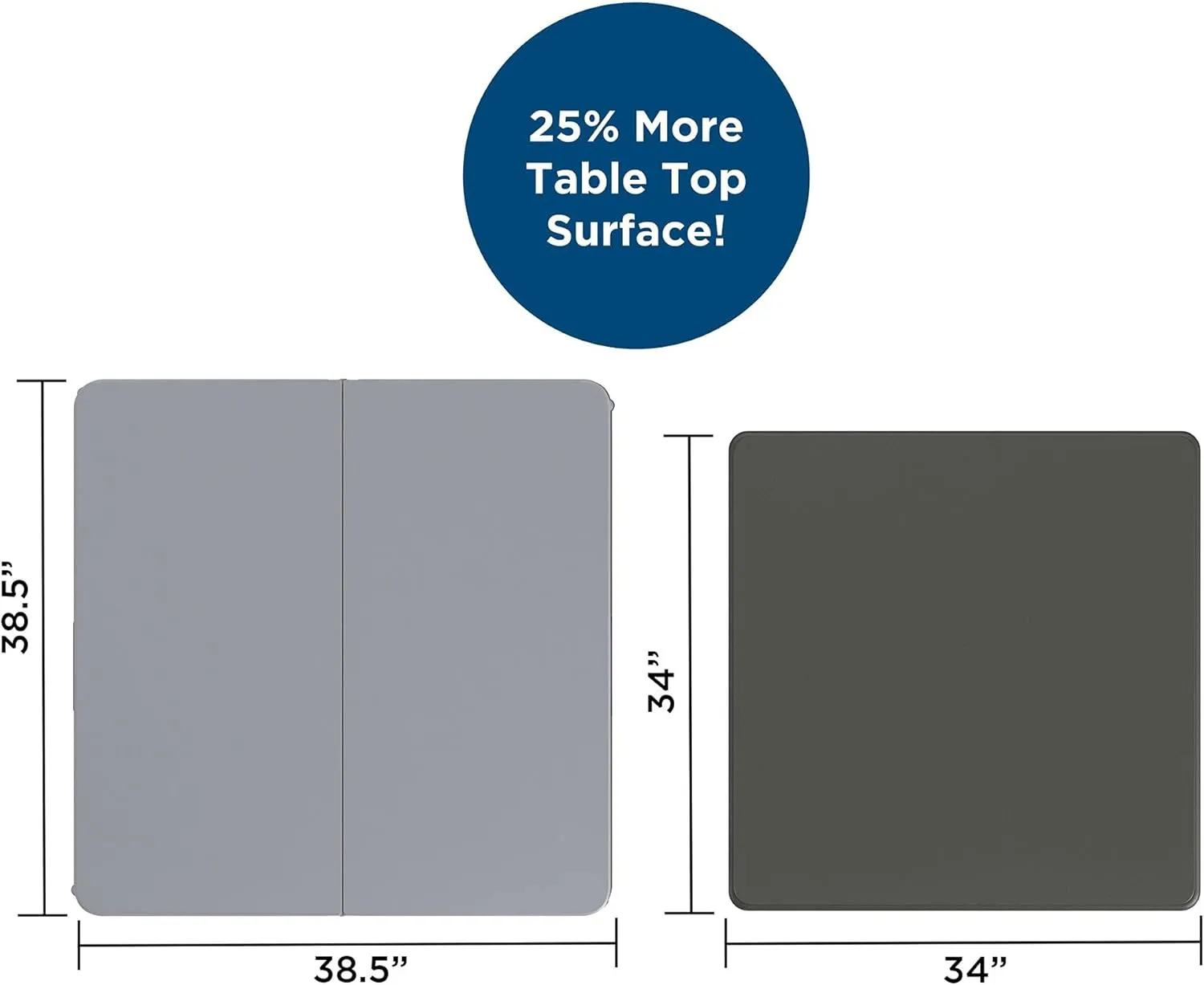 CoscoProducts 38.5" Half Card Folding Table, 4-Pack Vinyl Folding Chairs, Grey