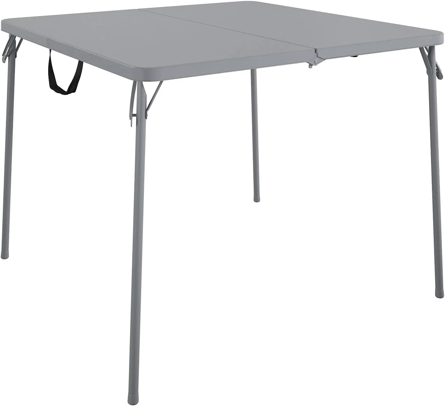 CoscoProducts 38.5" Half Card Folding Table, 4-Pack Vinyl Folding Chairs, Grey