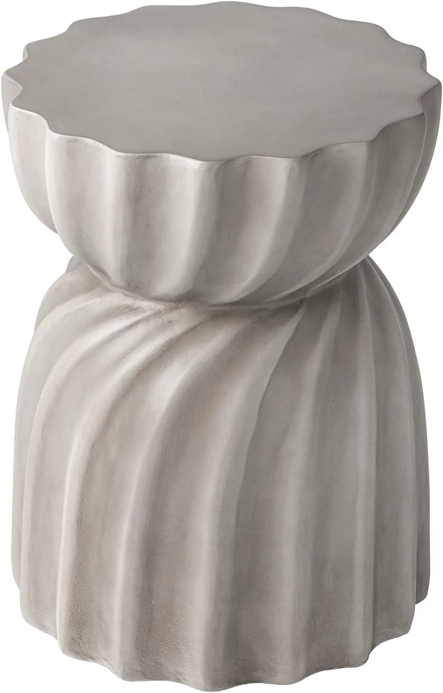 COSIEST Outdoor Side Table,Concrete Accent Side Table,Patio Side Tables End Table,Outdoor Accent Side Table Lightweight for Livingroom,Garden, Hourglass,Grey