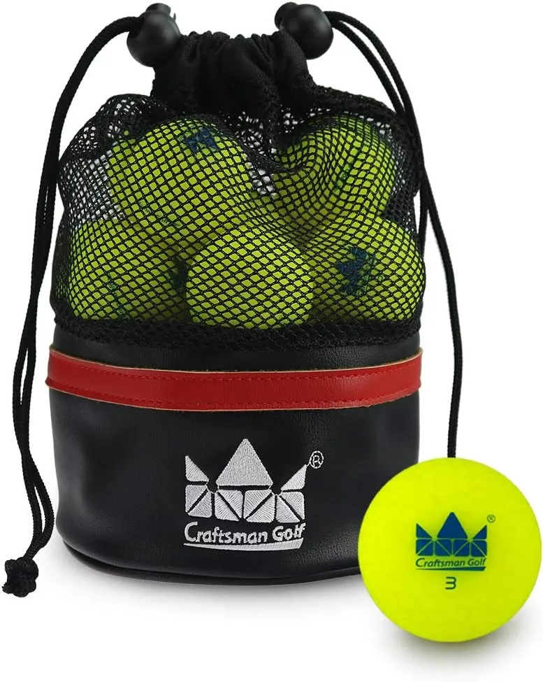 Craftsman Golf Double Layer Two-Piece Golf Balls One Dozen with Pouch Bag