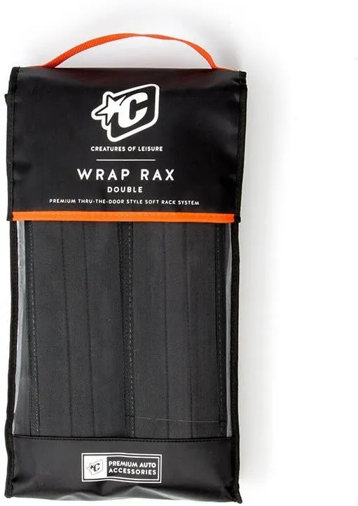 Creatures of Leisure Double Wrap Silicon Rax, Double Soft Rack System, Corrosion Resistant Metal Cam Buckle, Reusable Carry Bag, Black Orange