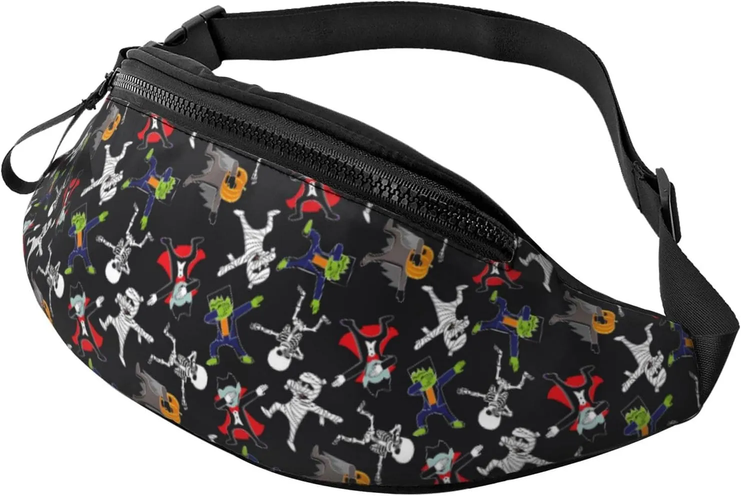 Crossbody Fanny Packs for Women Men - Zombie Mummy Skeleton Running Belt Bag Travel Waist Bag for Women Men