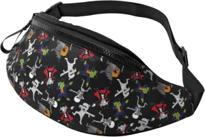 Crossbody Fanny Packs for Women Men - Zombie Mummy Skeleton Running Belt Bag Travel Waist Bag for Women Men