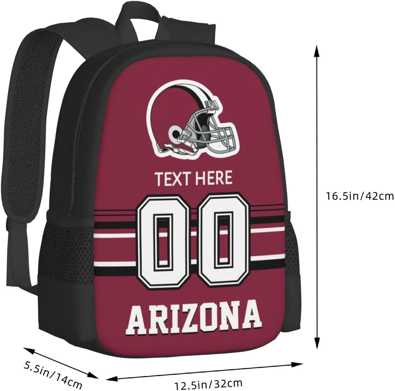 Custom Arizona Backpack, Personalized Name and Number Backpack High Capacity Custom Football Gift for Men Women Fans