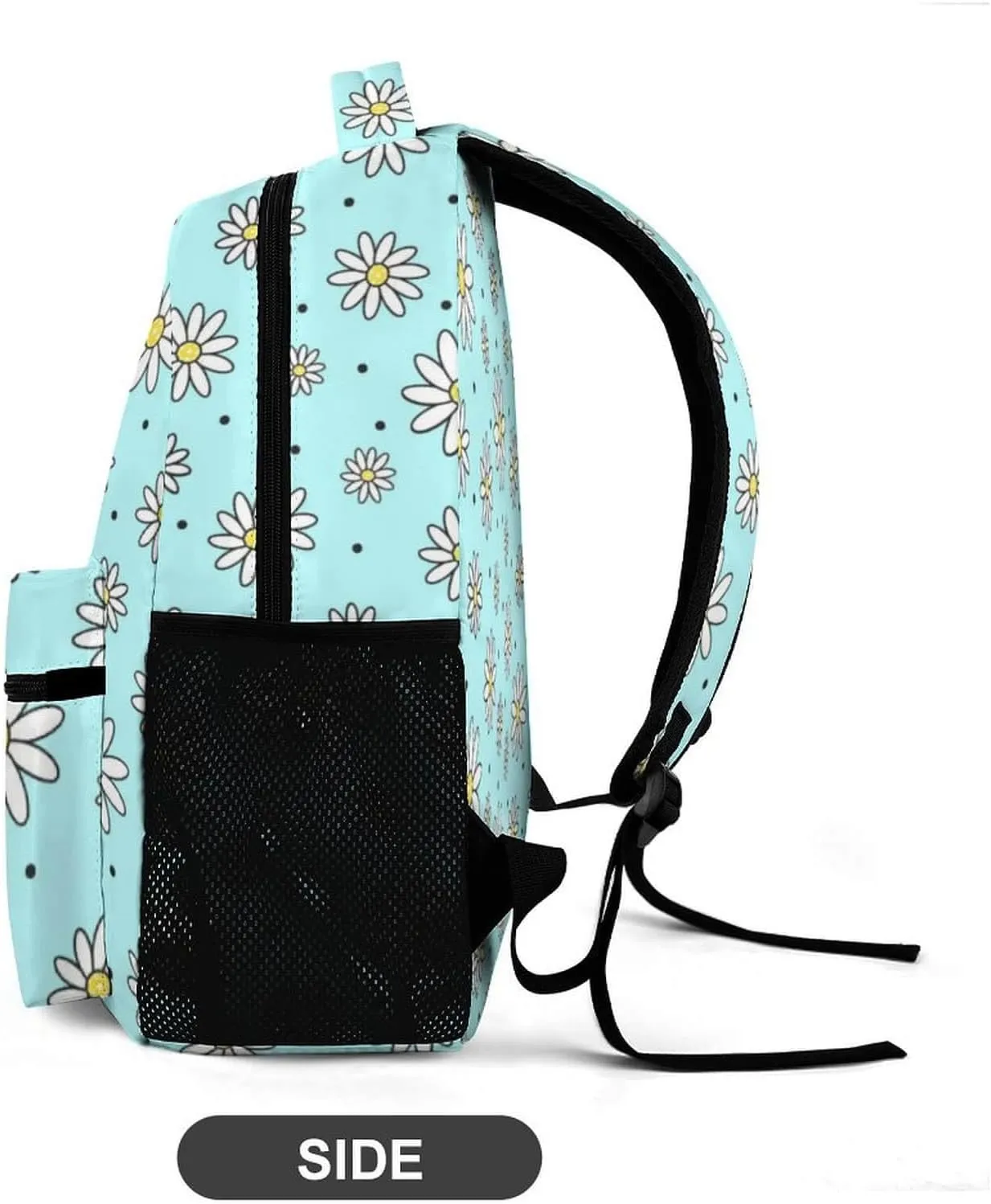 Custom Daisy School Backpack for Kids Girls Boys, 16 Inch Cute daisies Themed Bookbag, Personalized School Backpack for Students Children, Lightweight, Large Capacity
