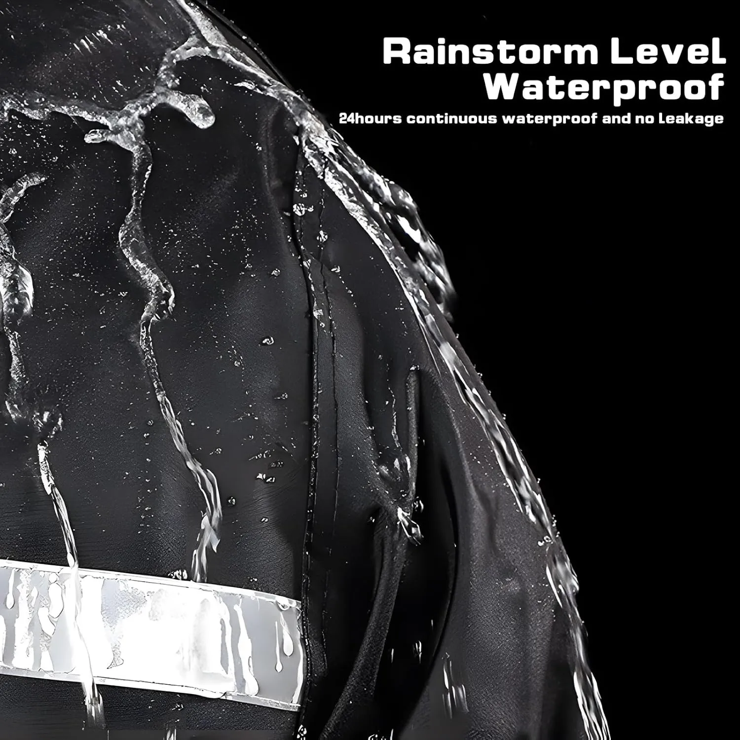 Custom Men's Long Hooded Rain Jacket Safety Reflective Rain Coat Waterproof Lightweight Raincoat