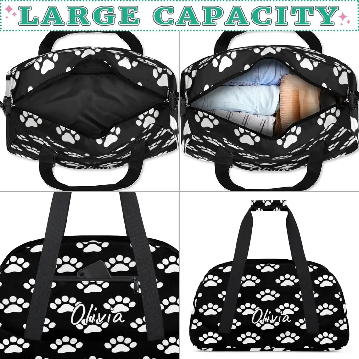 Custom Sports Gym Bag Personalized Name Travel Duffel Bag
