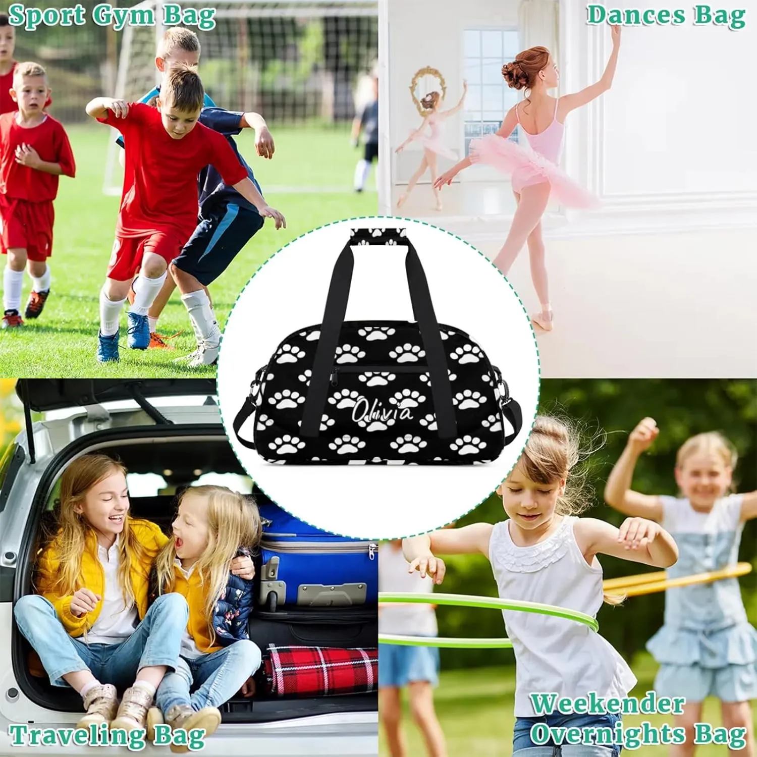 Custom Sports Gym Bag Personalized Name Travel Duffel Bag