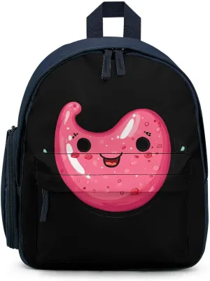 Cute Stomach Small Travel Laptop Backpack Casual Daypack with Side Pockets for Shopping Work