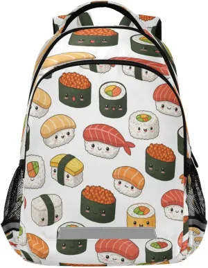 Cute Sushi Design Waterproof Backpack - Casual Outdoor Sports Daypack with Ergonomic Shoulder Straps#441