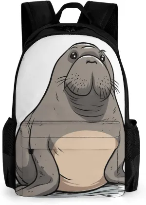 Cute Walrus Travel Backpack Lightweight Large Capacity Laptop Backpack Casual Daypack for Men Women
