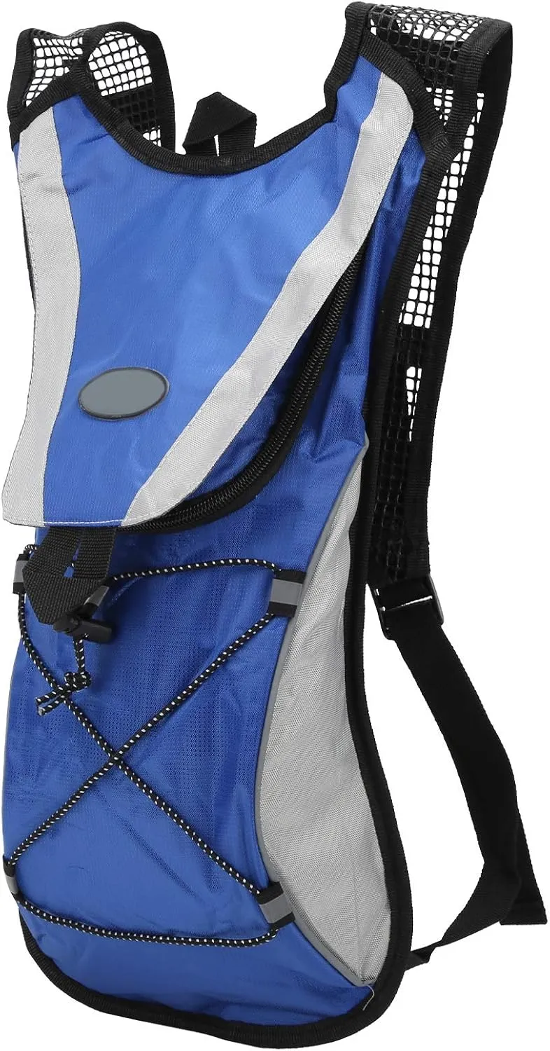 Cycling Backpack, Running Backpack with Grid Design 2L Blue Non Woven Fabric   Polyester Portable Sports Hydration Bag Bike Backpack for Cycling Sports