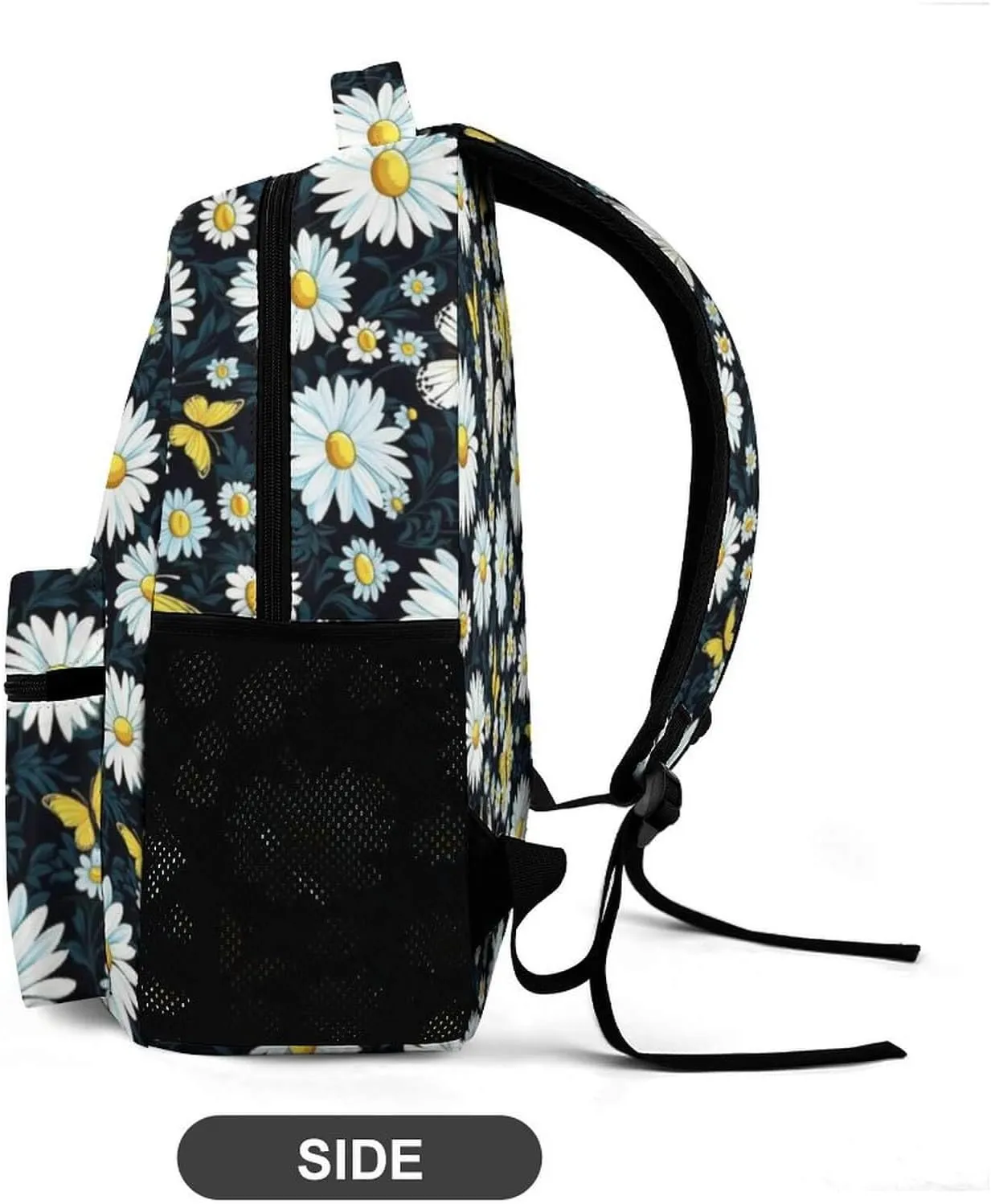Daisy School Backpack for Kids Girls Boys, 16 Inch Cute daisies Themed Bookbag, Personalized School Backpack for Students Children, Lightweight, Large Capacity