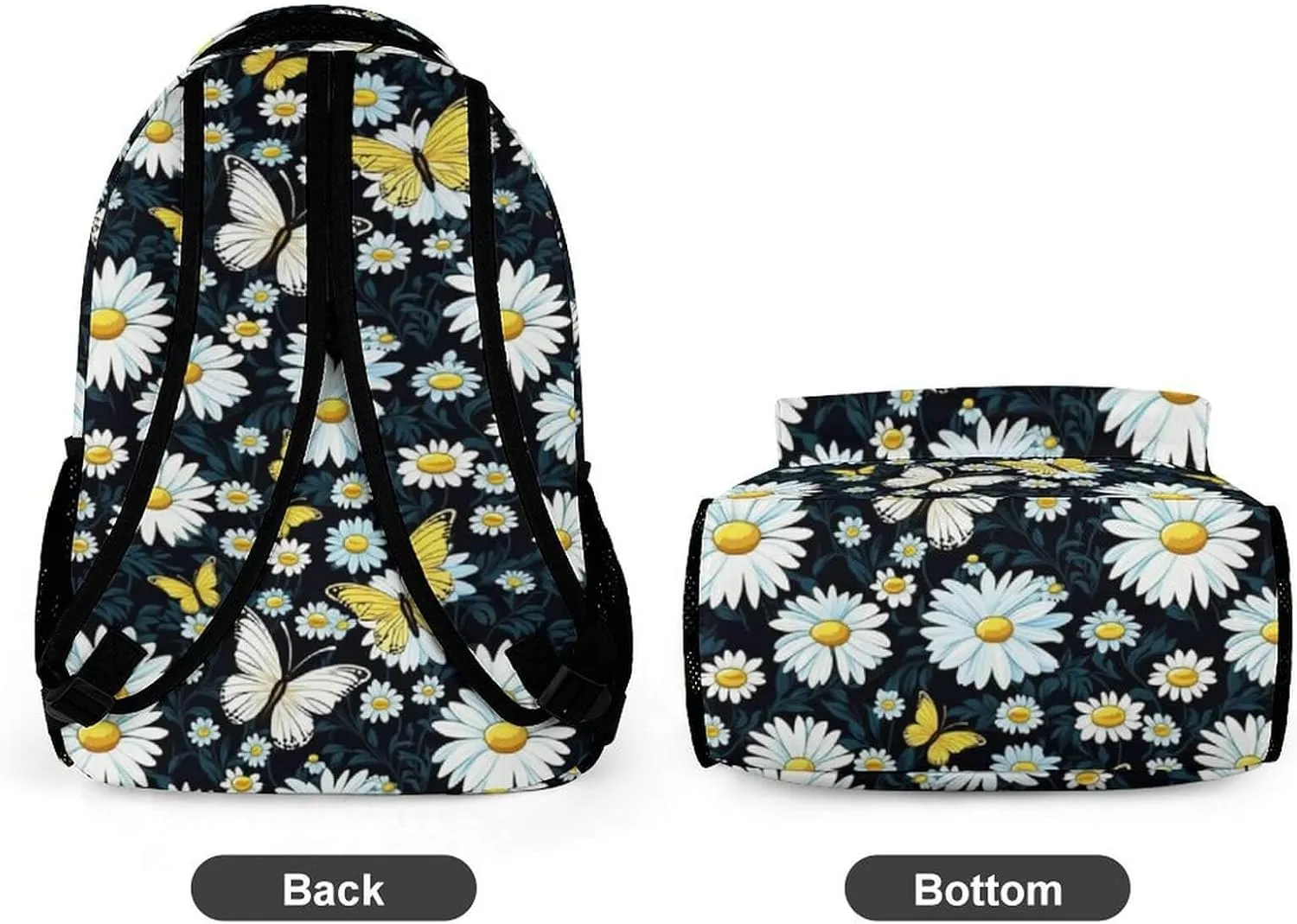 Daisy School Backpack for Kids Girls Boys, 16 Inch Cute daisies Themed Bookbag, Personalized School Backpack for Students Children, Lightweight, Large Capacity